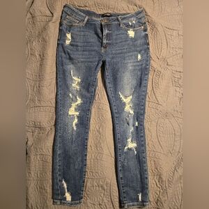 Distressed Blue Jeans
